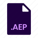 aep, aftereffect, extension, type, format, file, file format, file type, file extension
