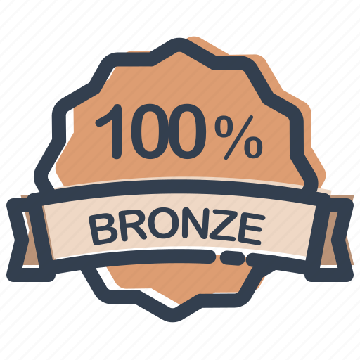 Bronze, percent, hot, label, medal, prize, ribbon icon - Download on Iconfinder