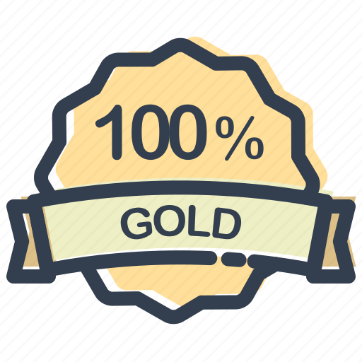 Gold, percent, award, discount, prize, sale, stamp icon - Download on Iconfinder
