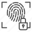 access, authorization, biometric, finger, fingerprint, identity, lock, locked, padlock 