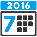 calendar, grid, organizer, schedule, time table, week, year 2016