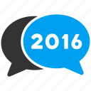 2016, bubble, chat, comment, communication, message, talk