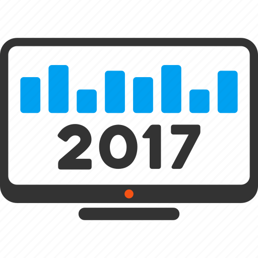 2017 year, chart monitoring, display, graph, monitor, report, statistics icon - Download on Iconfinder