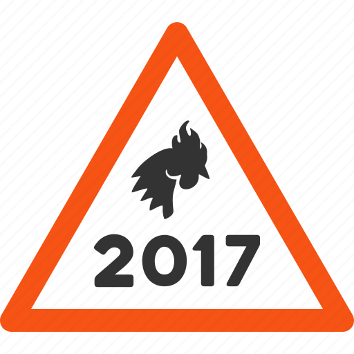 2017 year, alert, chicken, danger, rooster, safety, warning icon - Download on Iconfinder