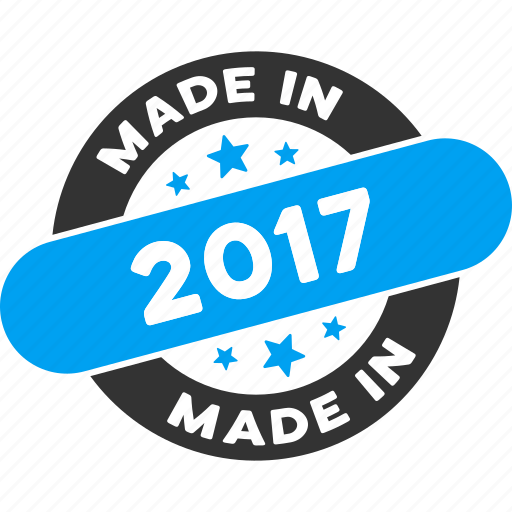 2017 year, certificate, guarantee, label, made in, round seal, rubber stamp icon - Download on Iconfinder