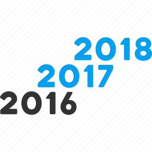 Annual steps, calendar, from 2016, future, levels, to 2018, years icon - Download on Iconfinder