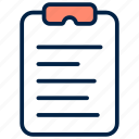 clipboard, document, report, paper, file, business, list, checklist, task, medical