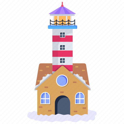 Watchtower, lighthouse, beacon light, phare, sea tower icon - Download on Iconfinder