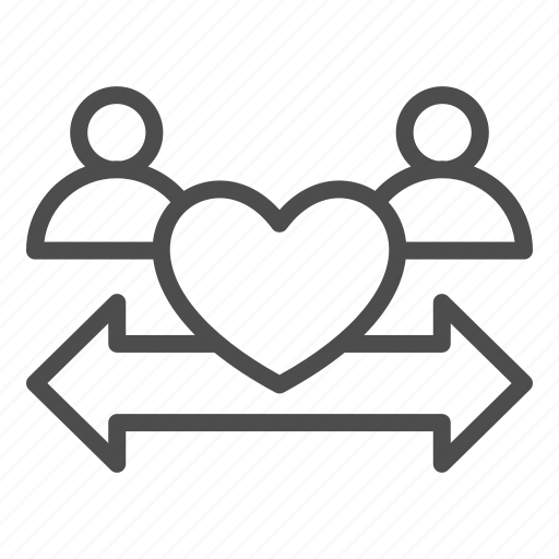 Isolation, people, distance, disease, arrow, heart, user icon - Download on Iconfinder