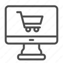basket, monitor, shopping, device, sale, computer, technology