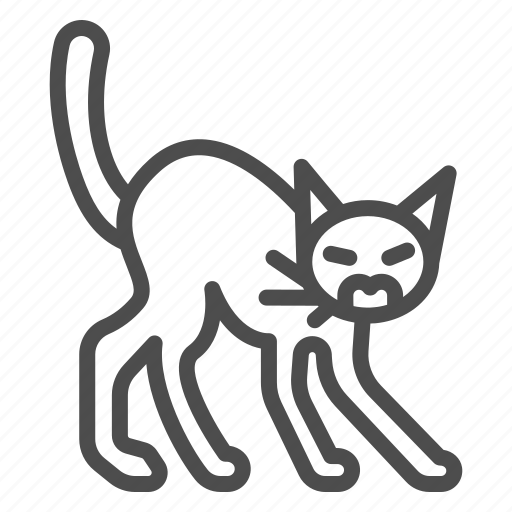 Cat, curl, pet, hiss, funky, scary, animal icon - Download on Iconfinder