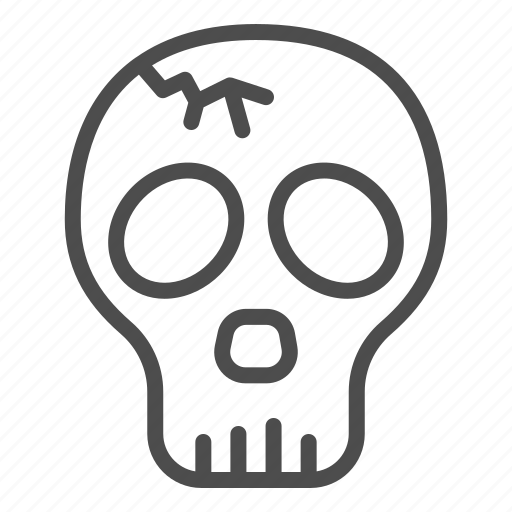 Crack, skull, broken, dead, bone, anatomy, human icon - Download on Iconfinder