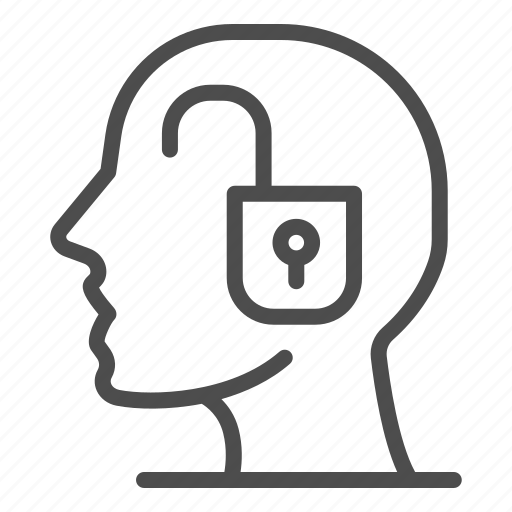 Head, padlock, brainstorm, mind, human, unlocked, lock icon - Download on Iconfinder