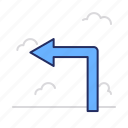 arrow, direction, left