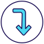 turn, down, turn down, arrow, direction, arrows, down-arrow, navigation, u-turn 