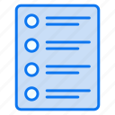 list, checklist, document, clipboard, menu, paper, file, task, report, check