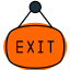 exit, door, logout, arrow, out, entrance, sign, sign-out, close 