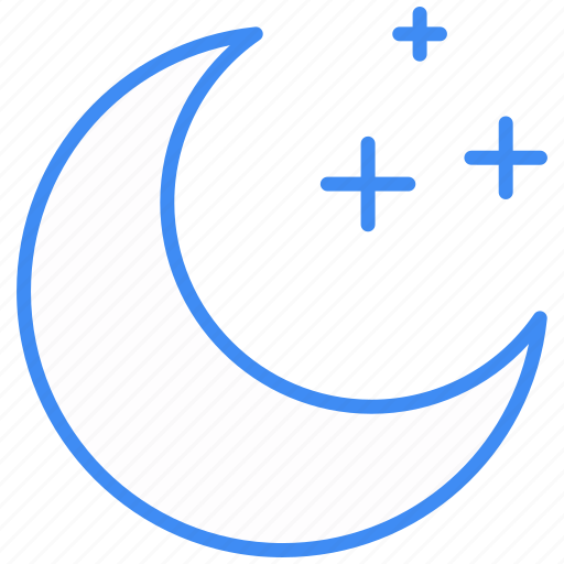 Clean night, moon-night, half-moon, starry-night, moon-stars, starts, moon icon - Download on Iconfinder