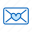 email, envelope, heart, letter, mail, message 
