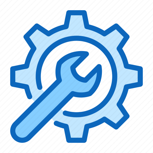 Blue, cogwheel, gear, setting, settings, tabbaricons, wrench icon - Download on Iconfinder