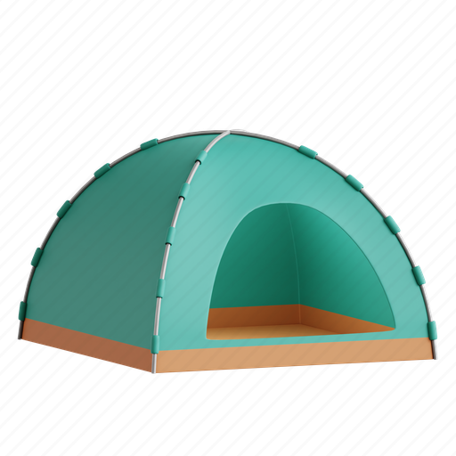 Camping tent, outdoor, holidays, summer camp 3D illustration - Download on Iconfinder