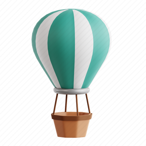 Hot air balloon, trip, flight, vacation 3D illustration - Download on Iconfinder