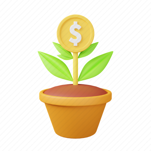 Money, plants, investment, business, growth, coin, bank 3D illustration - Download on Iconfinder