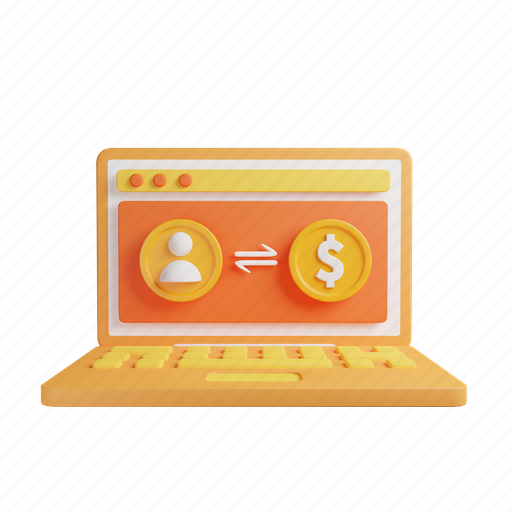 Online, transaction, payment, bank, money, internet, banking 3D illustration - Download on Iconfinder