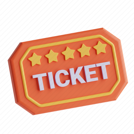 Ticket, carnival, party, access 3D illustration - Download on Iconfinder