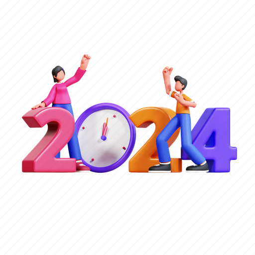 Character, new, year, couple, illustration, decorative, celebration icon - Download on Iconfinder