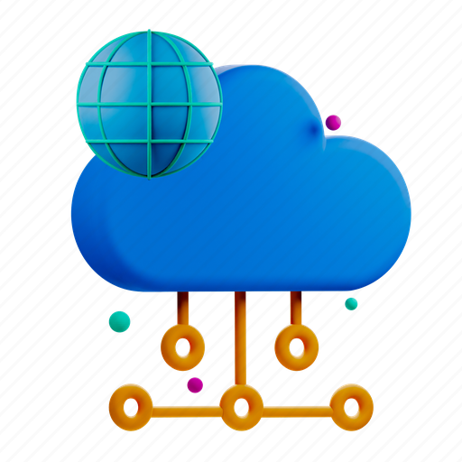 Cloud, network, data, server 3D illustration - Download on Iconfinder