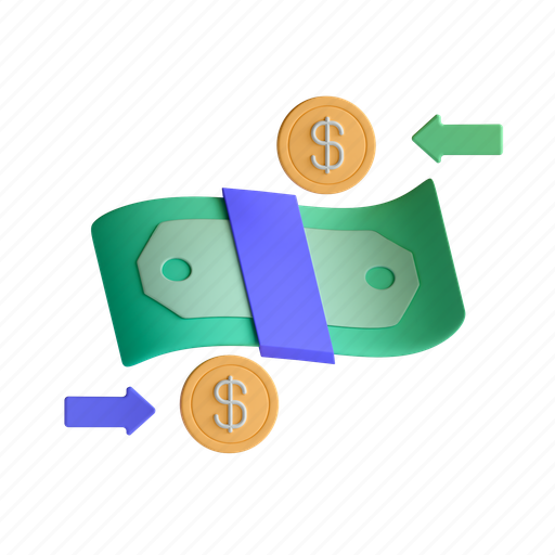 Cash, flow, money, dollar 3D illustration - Download on Iconfinder