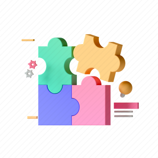 Problem, solve, puzzle, jigsaw 3D illustration - Download on Iconfinder