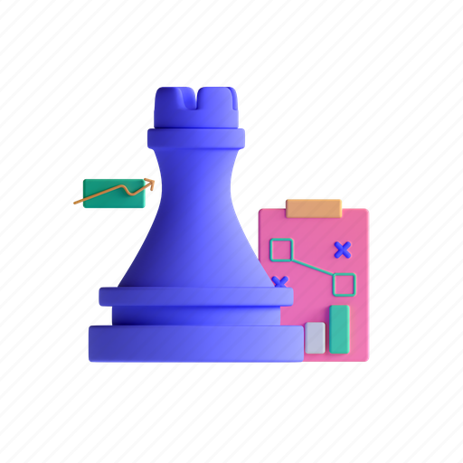 Strategy, planning, chess, piece 3D illustration - Download on Iconfinder