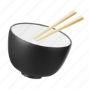 bowl, chopstick, serving, noodles 