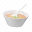 soup, bowl, spoon, food 