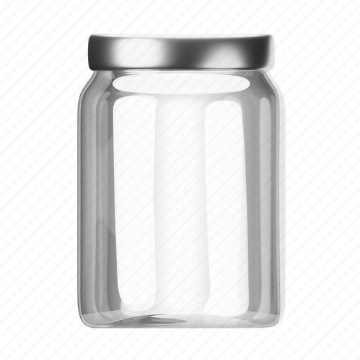 Jar, empty, glass 3D illustration - Download on Iconfinder