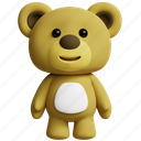 bear, 3d, animal, teddy, doll, cute, brown bear 