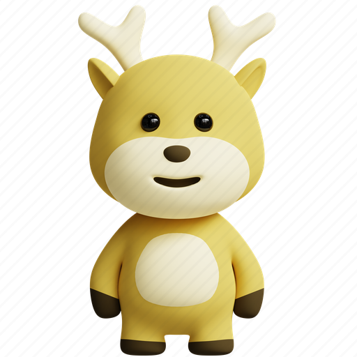 Deer, 3d, deer 3d illustration, cute woodland character, adorable fawn, digital artwork, playful deer design 3D illustration - Download on Iconfinder