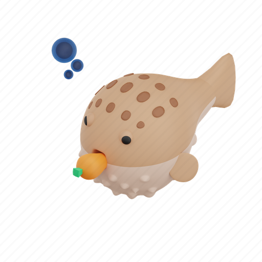 Puffer, fish, coral, reef, ecosystem, aquatic, animal 3D illustration - Download on Iconfinder