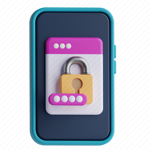 Mobile device security, mobile app permissions, privacy, lock 3D illustration - Download on Iconfinder
