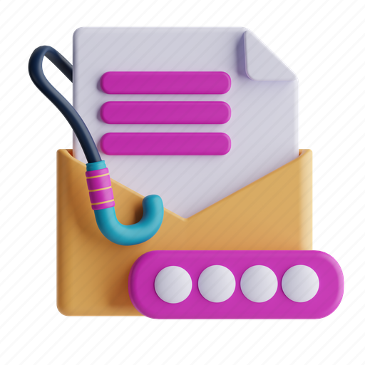 Email security, phishing scams, spoofing, spam protection 3D illustration - Download on Iconfinder