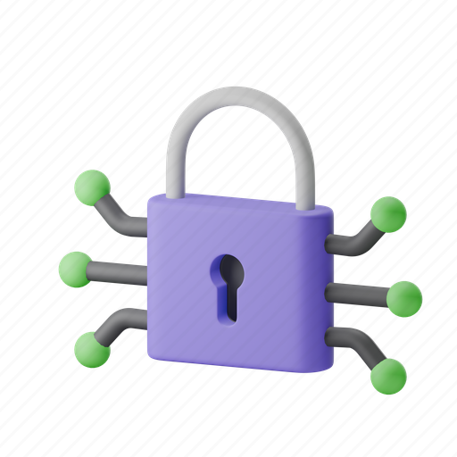 Network, security, cyber, protection, safety, secure, lock 3D illustration - Download on Iconfinder