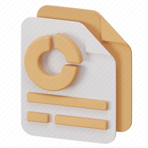 File, document, pie chart, data, report 3D illustration - Download on Iconfinder