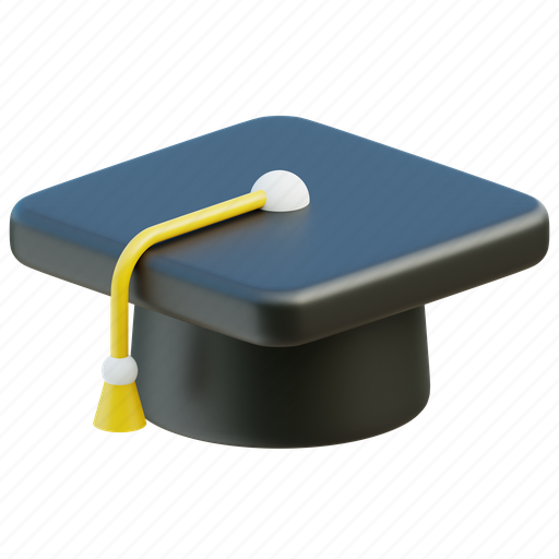 Hat, graduation, graduate, graduation cap, mortarboard, cap, education 3D illustration - Download on Iconfinder