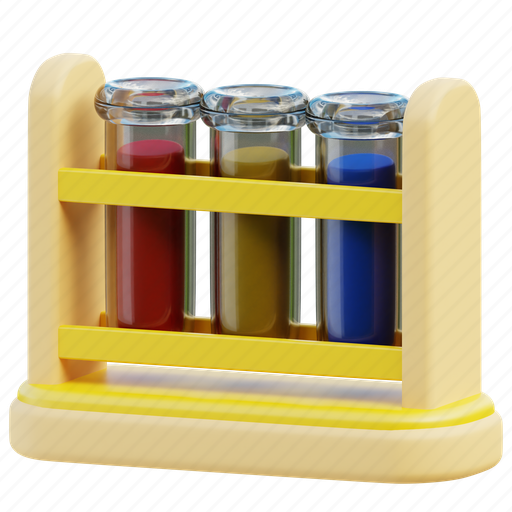 Lab, experiment, analysis, research, study, flask, test tube 3D illustration - Download on Iconfinder