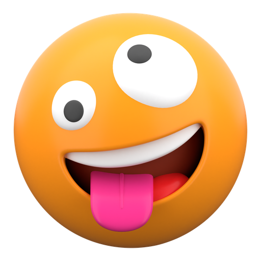 Zany, face, emoji, expression, emoticon, emotion, smile 3D illustration - Download on Iconfinder
