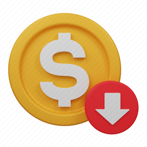 Dollar, down, finance, direction, currency, money, arrow icon - Download on Iconfinder