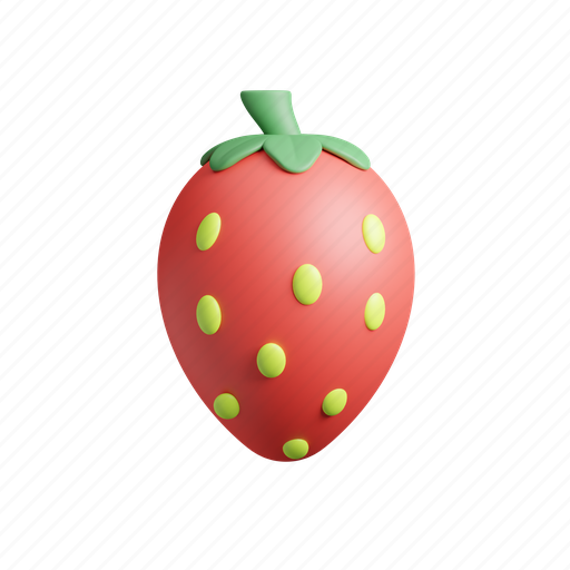 Strawberry, fruit, nutrition, organic, fresh, natural, healthy 3D illustration - Download on Iconfinder