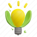energy, saving, energy saving lamp, light bulb, 3d icon, green energy, sustainable lighting, eco-friendly bulb, green technology 
